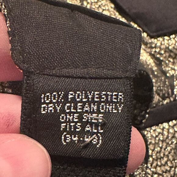 Tux beautiful gold metallic & black vest large adjustable at neck and back - Picture 4 of 4